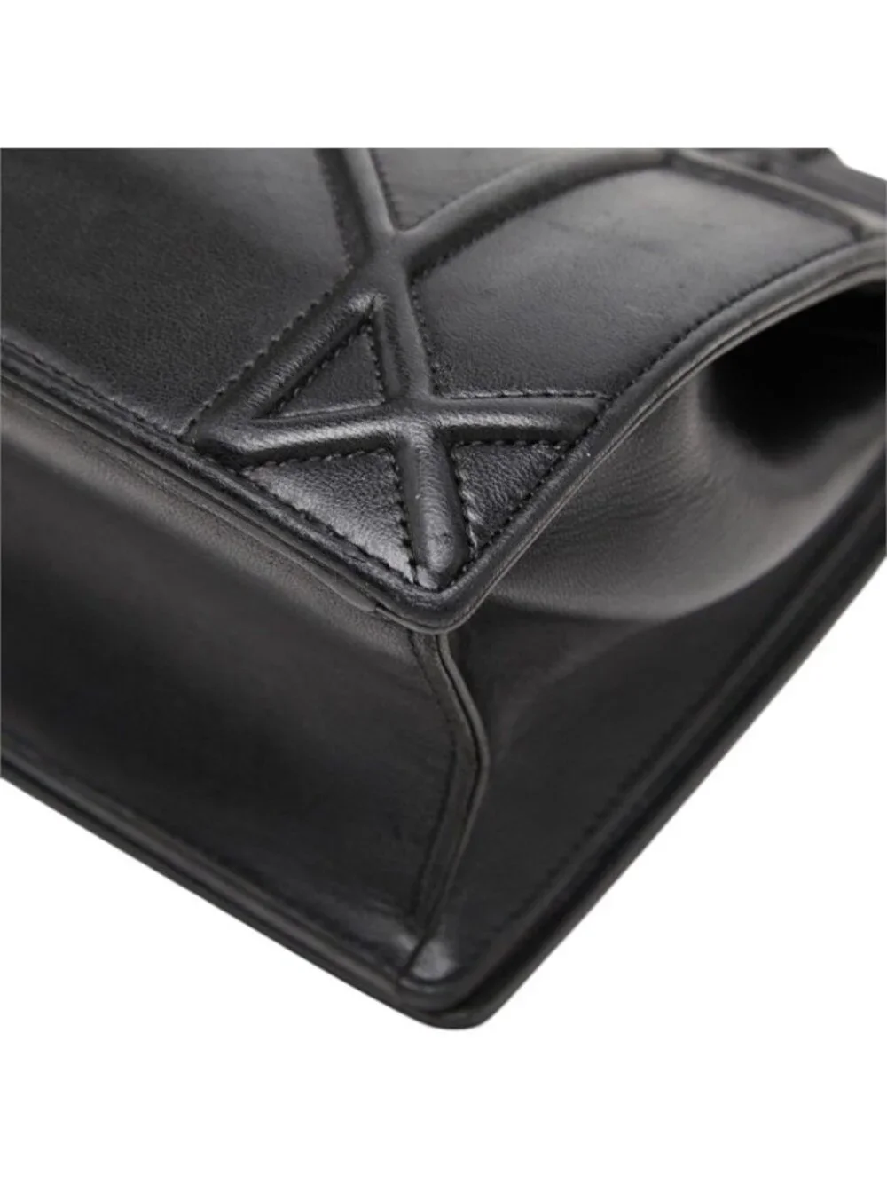 Dior Ama Chain Shoulder Bag Black Leather